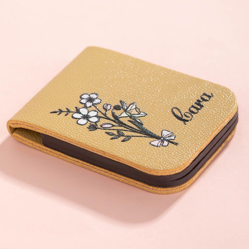 callie Custom Leather Magnetic Bookmark Clip with Birth Flower & Name, Birthday Gifts for Reading Lovers Women Men, 1 Pack - Image 6