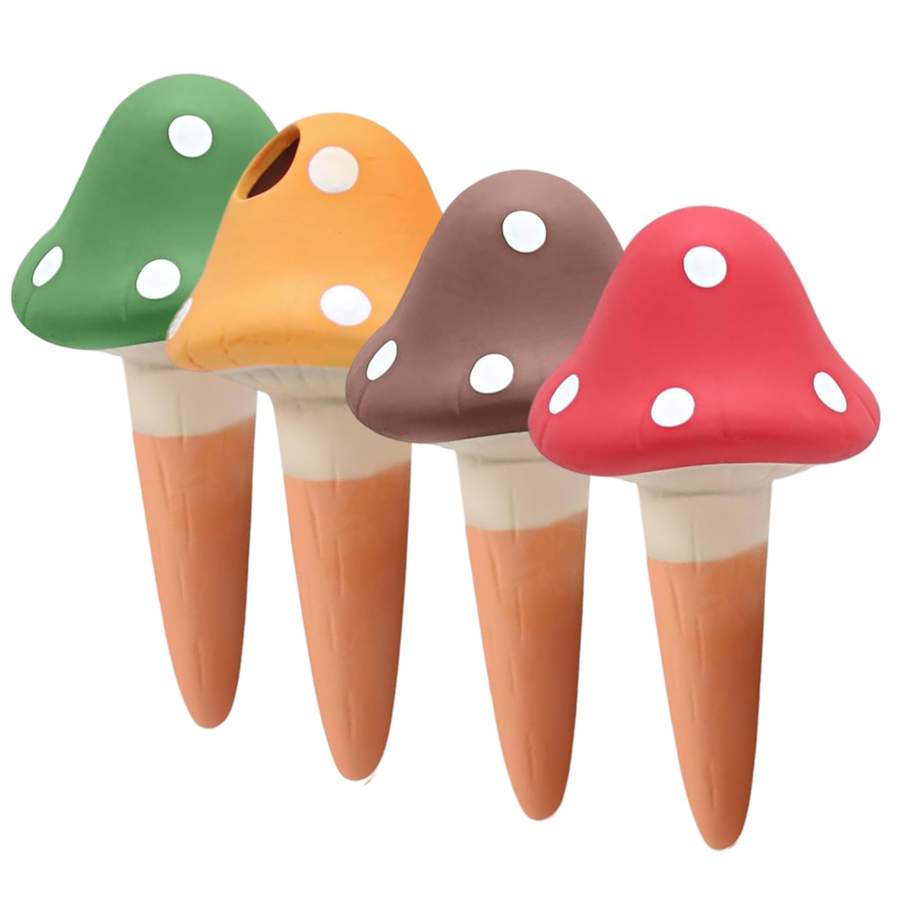 Piquets d'arrosage automatique, 4 pointes d'arrosage en terre cuite, pointes automatiques pour champignons à libération lente, dispositifs automatiques pour plantes en pot intérieures et extérieures