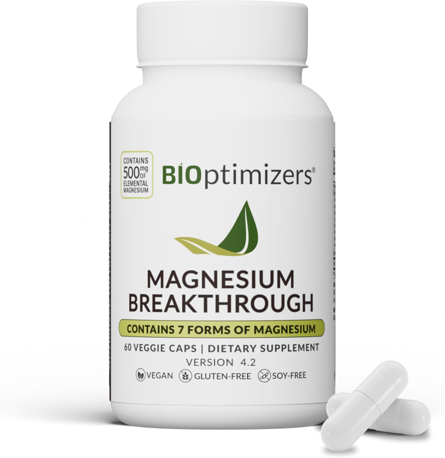 BIOptimizers Magnesium Breakthrough Complex Supplement with 7 Forms of Mg: Glycinate, Malate, Citrate, and More – Natural Support for Sleep and Cognitive Function – 60 Capsules- Calming Vitamins BIOptimizers Magnesium Breakthrough Complex Supplement with 7 Forms of Mg: Glycinate, Malate, Citrate, and More – Natural Support for Sleep and Cognitive Function – 60 Capsules- Calming Vitamins