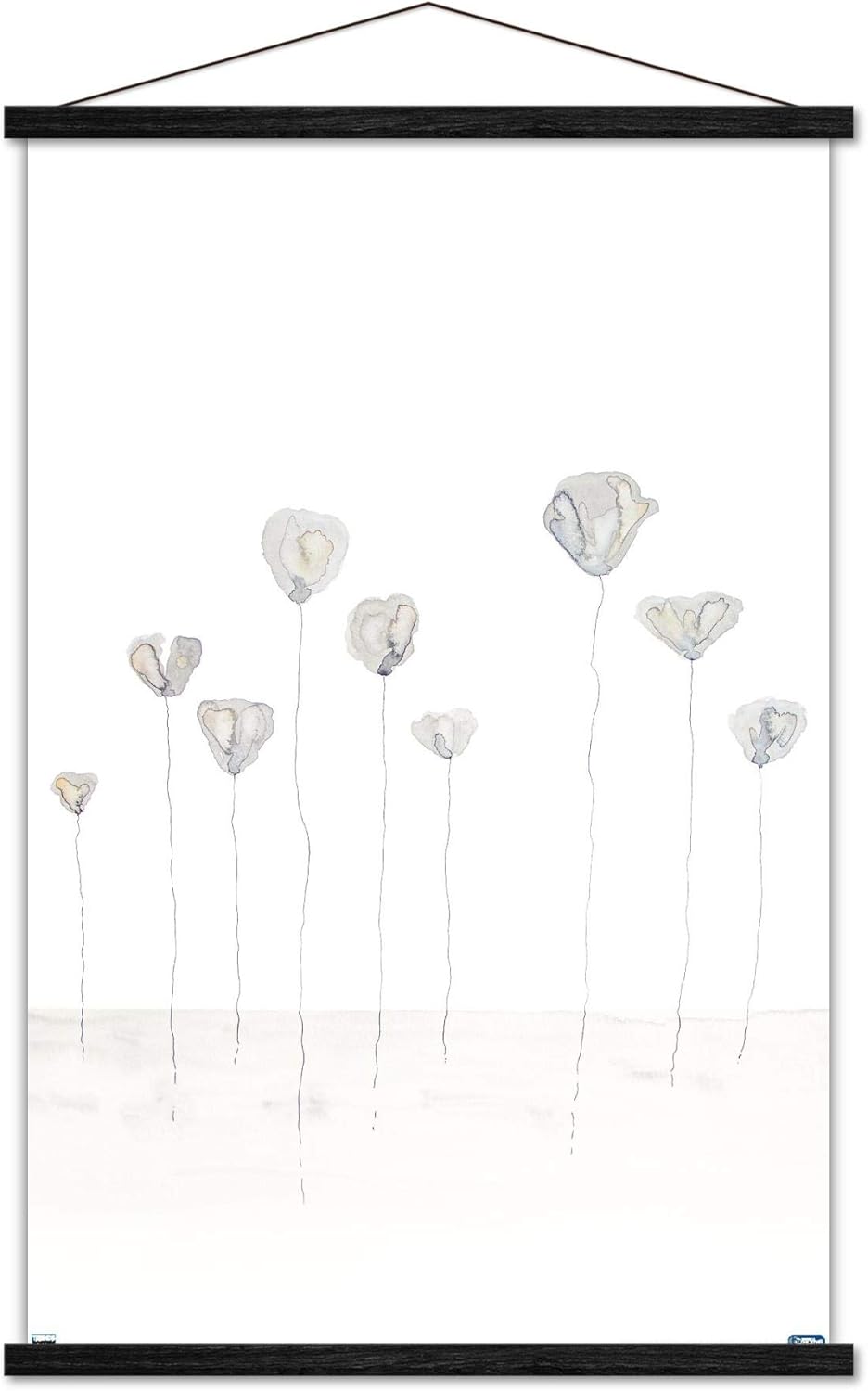 Trends International Reinders-Flowers Wall Poster with Magnetic Frame, 22.375" x 34", Print and Black Hanger Bundle