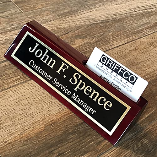 Desk Name Plate Personalized Engraved With Business Card Holder | Name Plate For Desk | Office Decor #TOP6