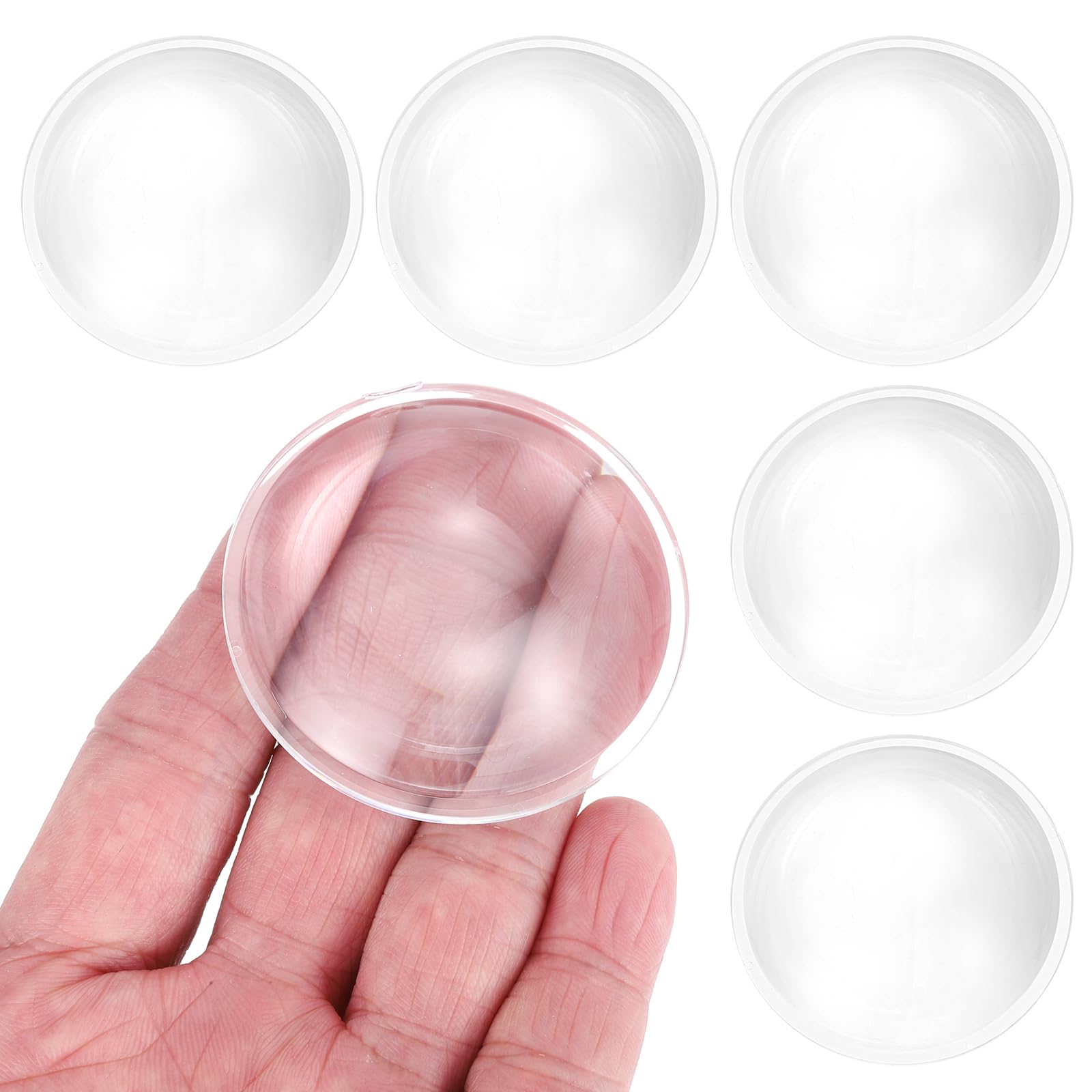 PATIKIL 6Pcs Diameter 52mm Flat Convex Lens, Height 16mm PMMA Acrylic LED Optical Smooth Convex Condenser Lens with Edge for Flashlight Bike Head Lamp Spotlight, Transparent