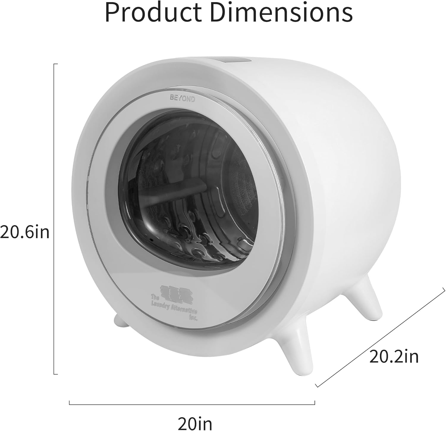 Beyond AI Portable Compact Lightweight Tumble Dryer (White)