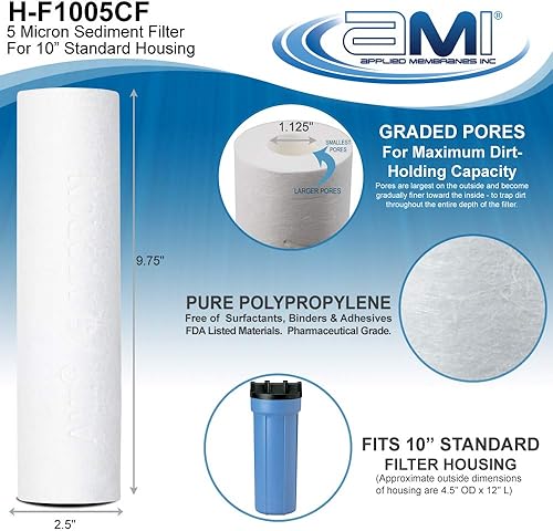 Miniatura 6 de Membranas aplicadas Juego de reemplazo de filtro alcalino de ósmosis inversa, RO+pH pre y post filtro, juego completo de filtros RO para ósmosis