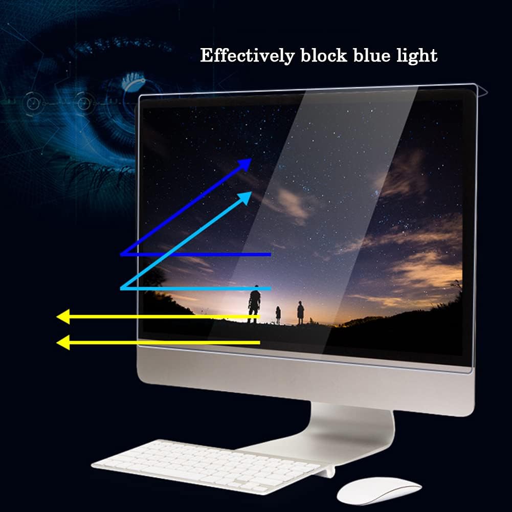WSHA Anti-UV Eye Protection Screen Protector Filter Removable Acrylic Anti Blue Light Screen Panel, Easy On/Off,19.5inch(445x260mm 16:9)