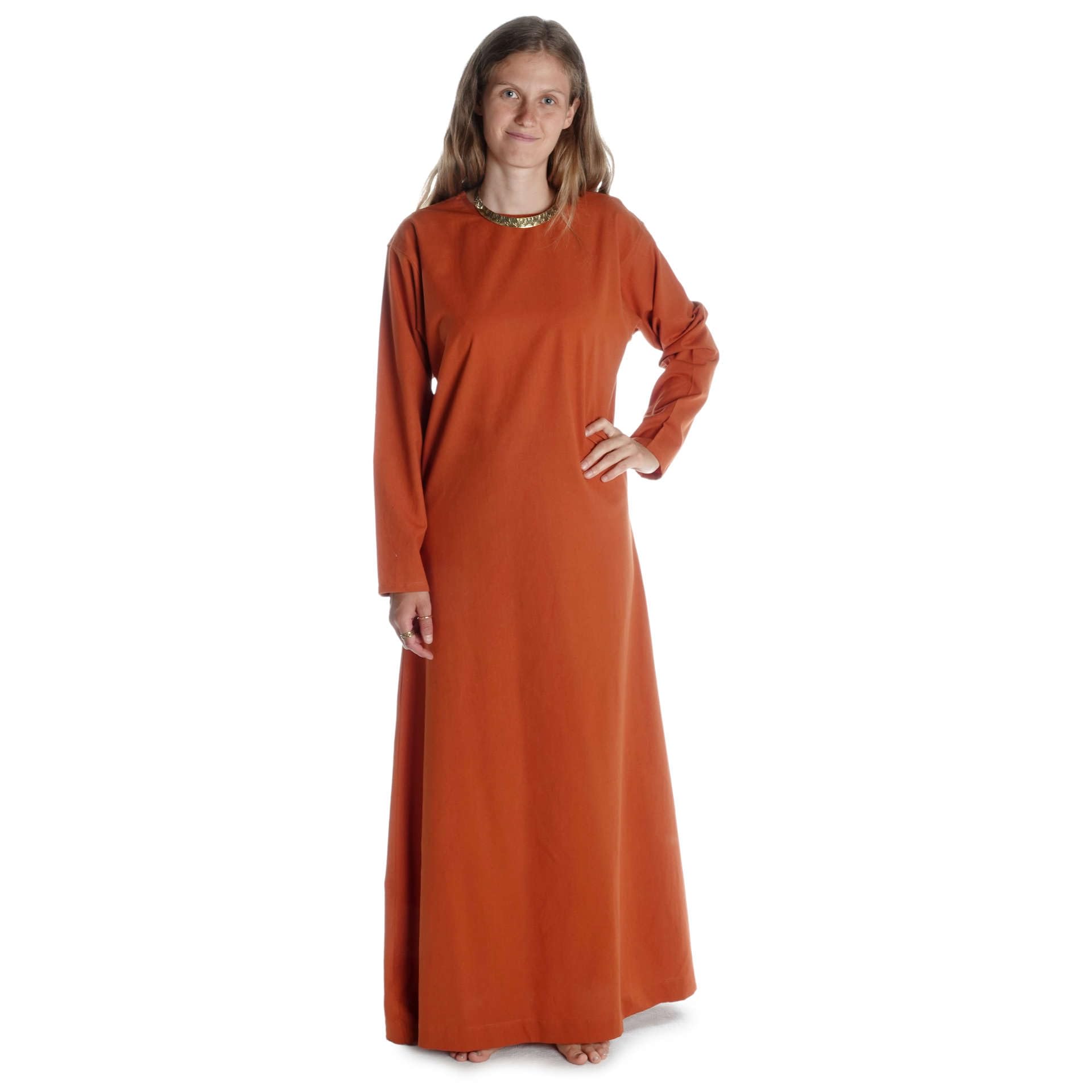 Hemad Women's Orange Meliur Medieval Cotte Pure Cotton Underdress, L-Xl