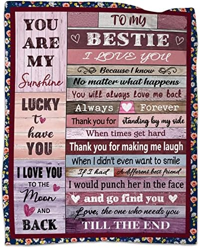 Best Friends Blanket Gifts for Women, Bestie Gifts for Women Work Bestie, BFF, Soul Sister on Birthday, to My Best Friend Throw Blanket 50