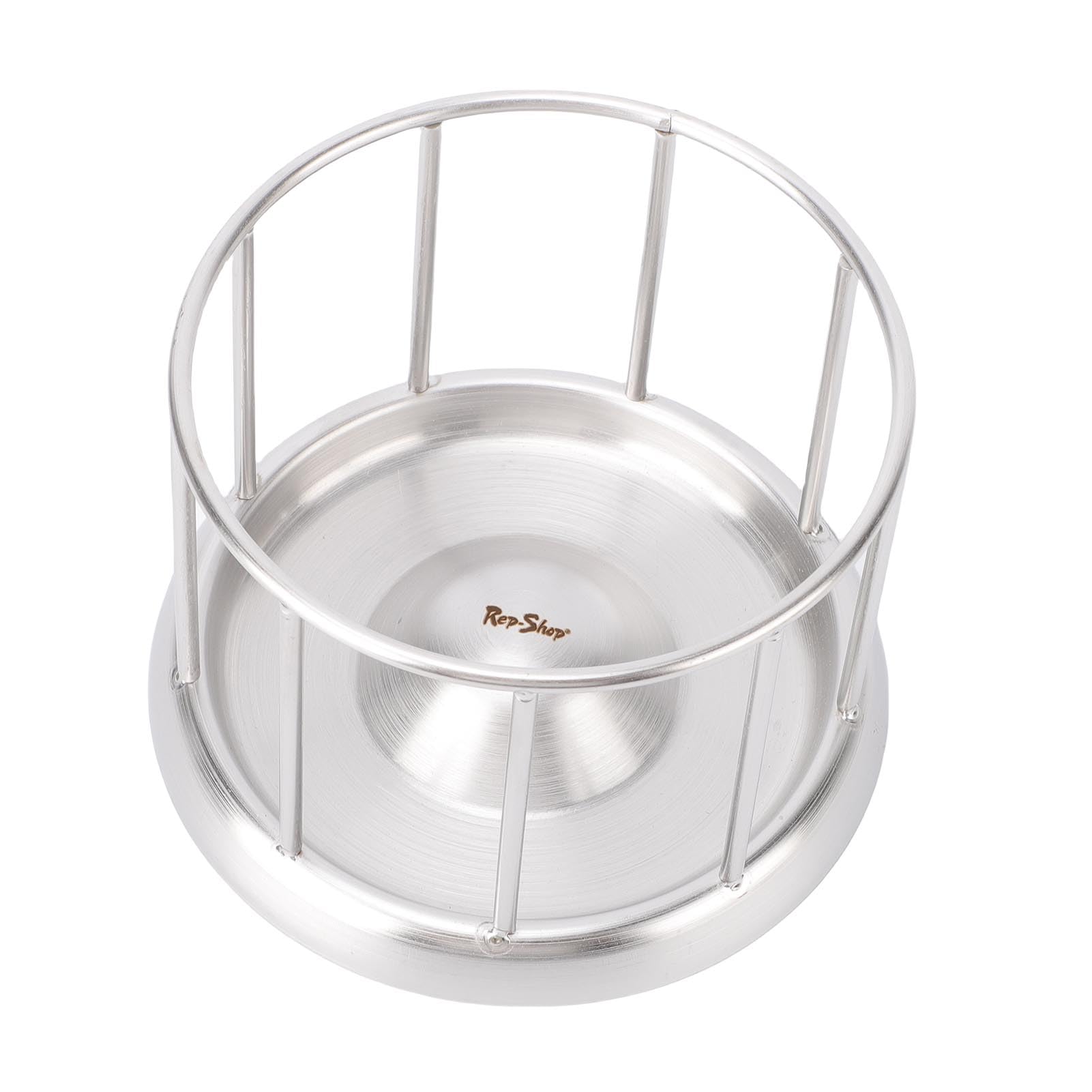 Reptile Stainless Steel Food Dish, Tortoise Feeding Dish Feeder, Reptile Food Bowl Water Tray with Round Railing Shape, for Home Vivarium, Pet Store (Large Size for Straight Handle)