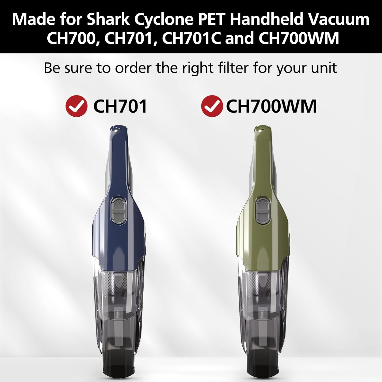 6 Pack CH701 Vacuum Filter Replacement Compatible with Shark Cyclone PET Handheld Vacuum CH700, CH701, CH701C and CH700WM, Compare to Part# XDCFCH700