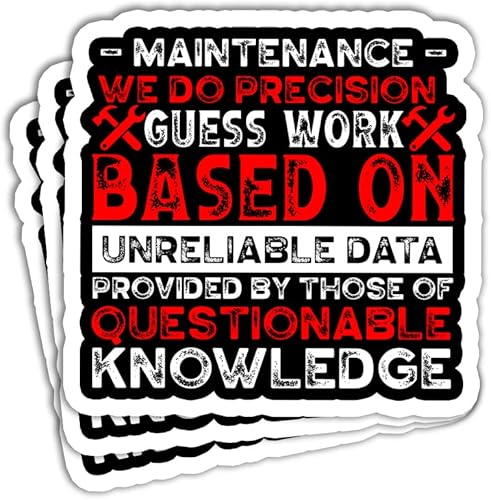 (3 piezas) Adhesivo de técnico de mantenimiento, We Do Precision Guess Work, divertidas calcomanías de mantenimiento técnico de mantenimiento, disponible en Yaxa Venezuela