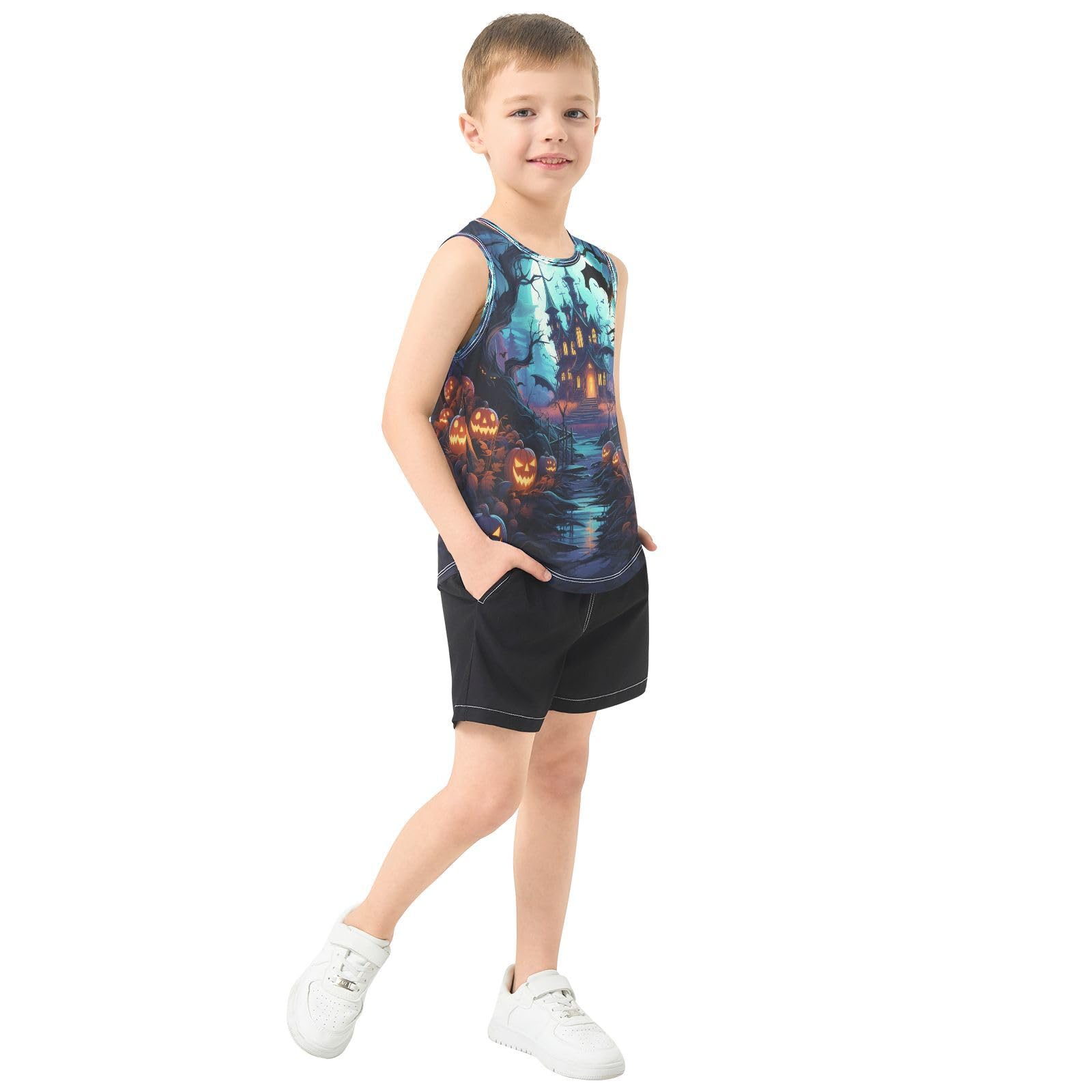 Bosque Oscuro Halloween Camisetas Sin Mangas Tank Top para Niños Jóvenes
