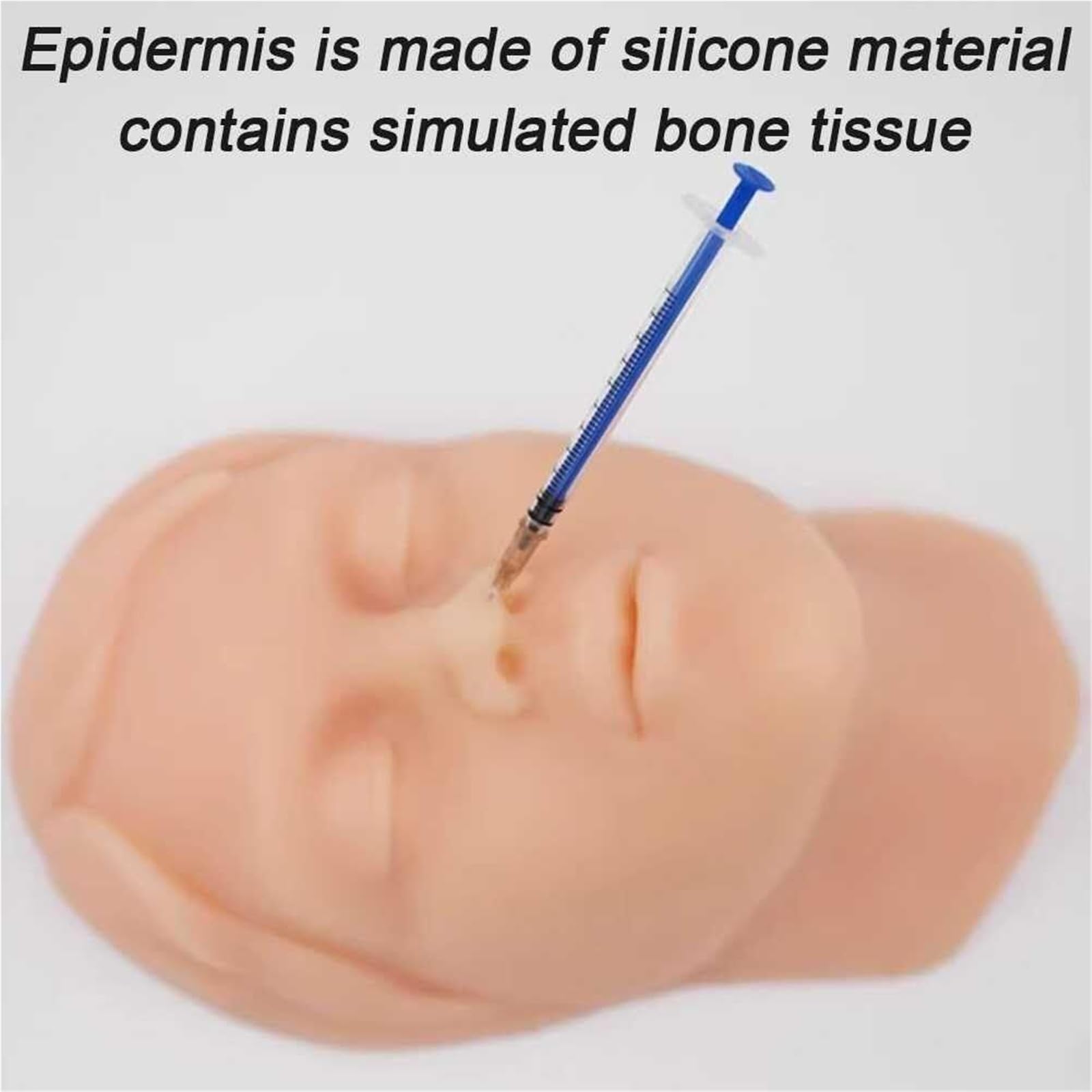 Mannequin d'entraînement à l'injection, tête humaine en silicone pour la pratique de la suture avec tissu osseux simulé et expérience d'opération réaliste