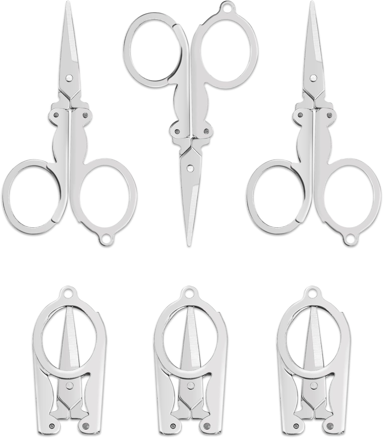 Amazon.com: 6 Pcs Folding Scissors Travel, Stainless Steel Foldable ...