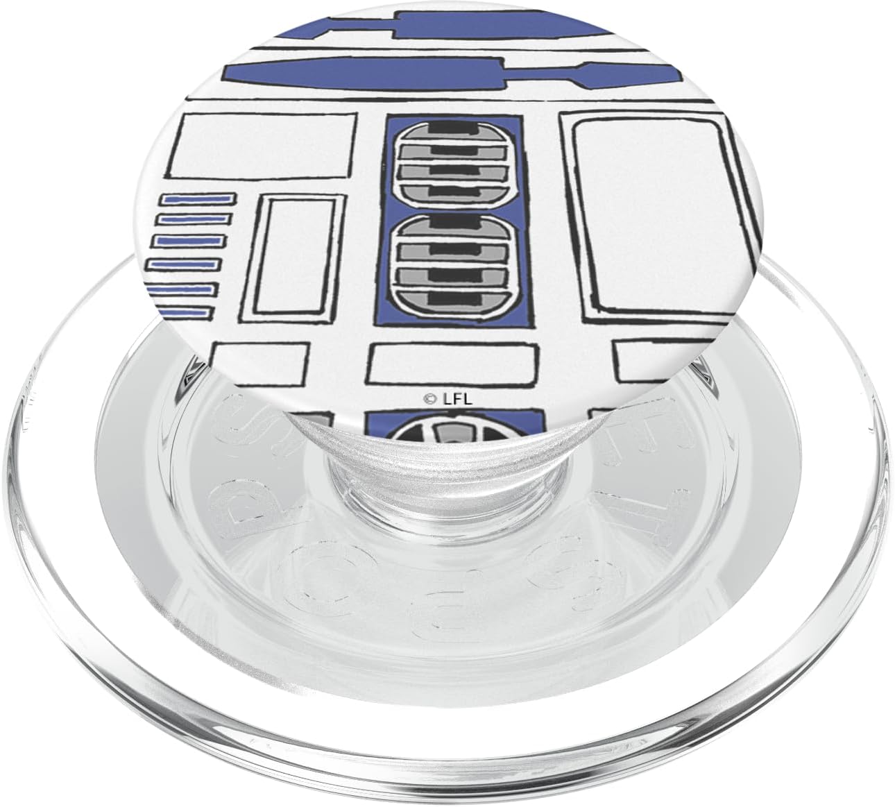 Star Wars R2D2 Little Body Simple Sketch PopSockets PopGrip for MagSafe