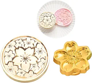 PAVIKE シーリングスタンプ ヘッド 2点セット シーリングヘッド 桜 さくら 花の季節 フラワー 真鍮ヘッド ワックスシールスタンプ 真鍮製 桜 和風 お花見 お祝い 招待状 メッセージカード 封筒の装飾 DIY用 手芸用品
