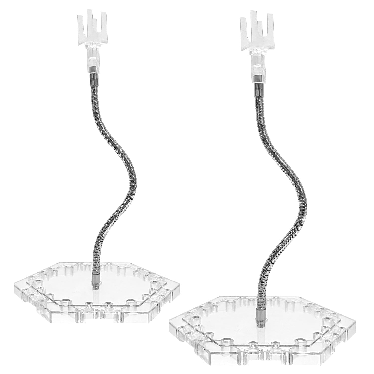 XyviLokit Hobby Action Base,Model Stand Hobby Display Stand Compatible with Gundam HG RG 1/144 Scale Figure Model Kit (2Pcs Clear)