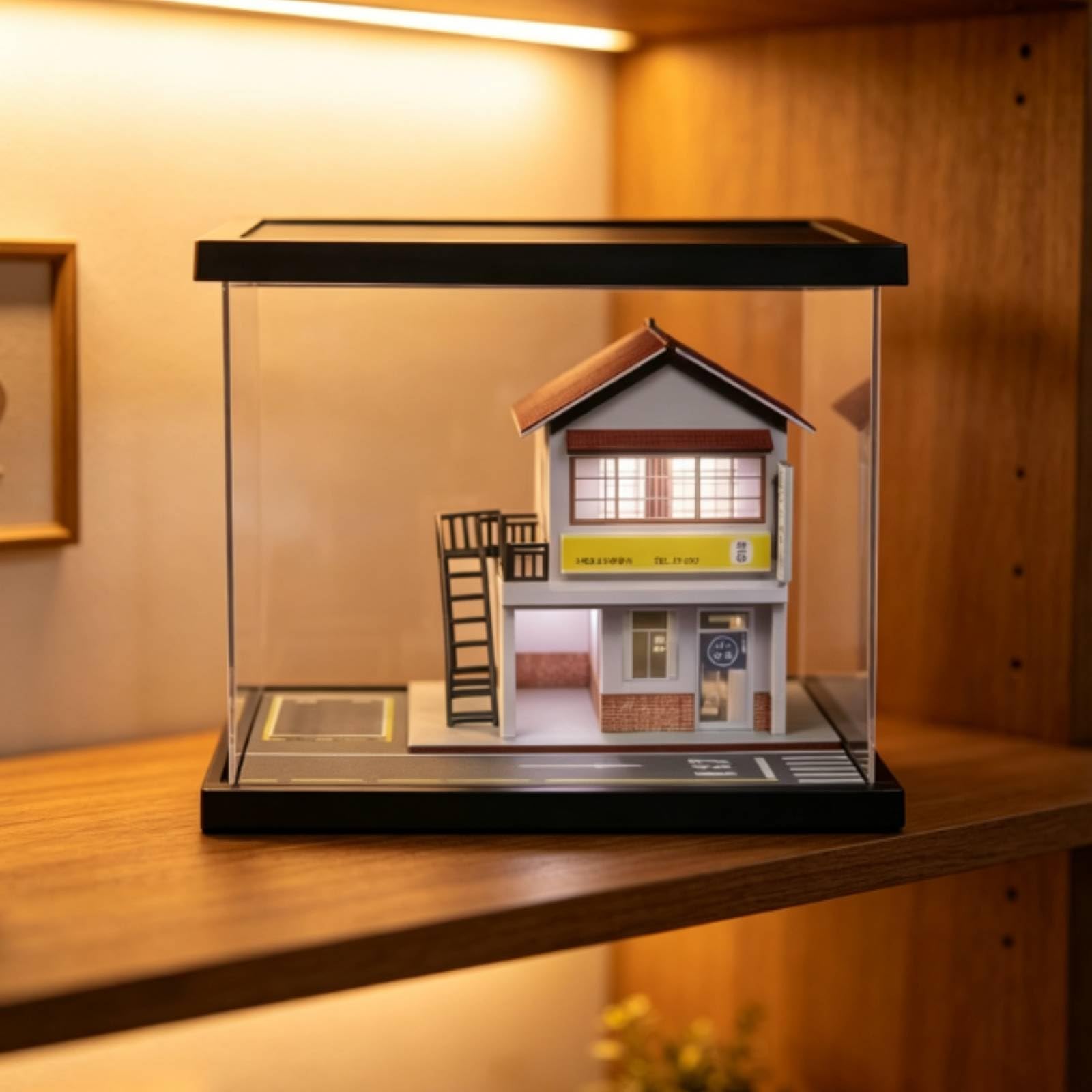 Baoblaze Modello di Scena Stradale con Custodia | Acrilico Trasparente, Antipolvere, Diorama Stradale in Miniatura, per Esposizione su Mensola