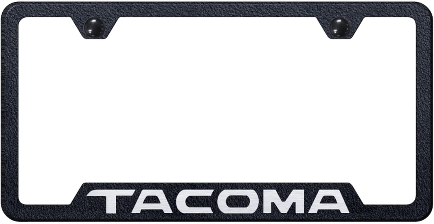 Au-TOMOTIVE GOLD Logo Cut-Out License Plate Frame for Toyota Tacoma (Black)