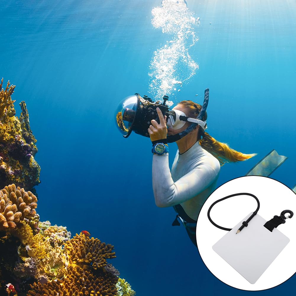Tiiyee Lavagnetta Subacquea, Ardesia Per Scrittura Subacquea Taccuino Con Gomma Lavagna Clip Girevole Matita Appunti Regolabile Immersione Quaderno Immersioni Pannelli Adatto Sport Acquatici