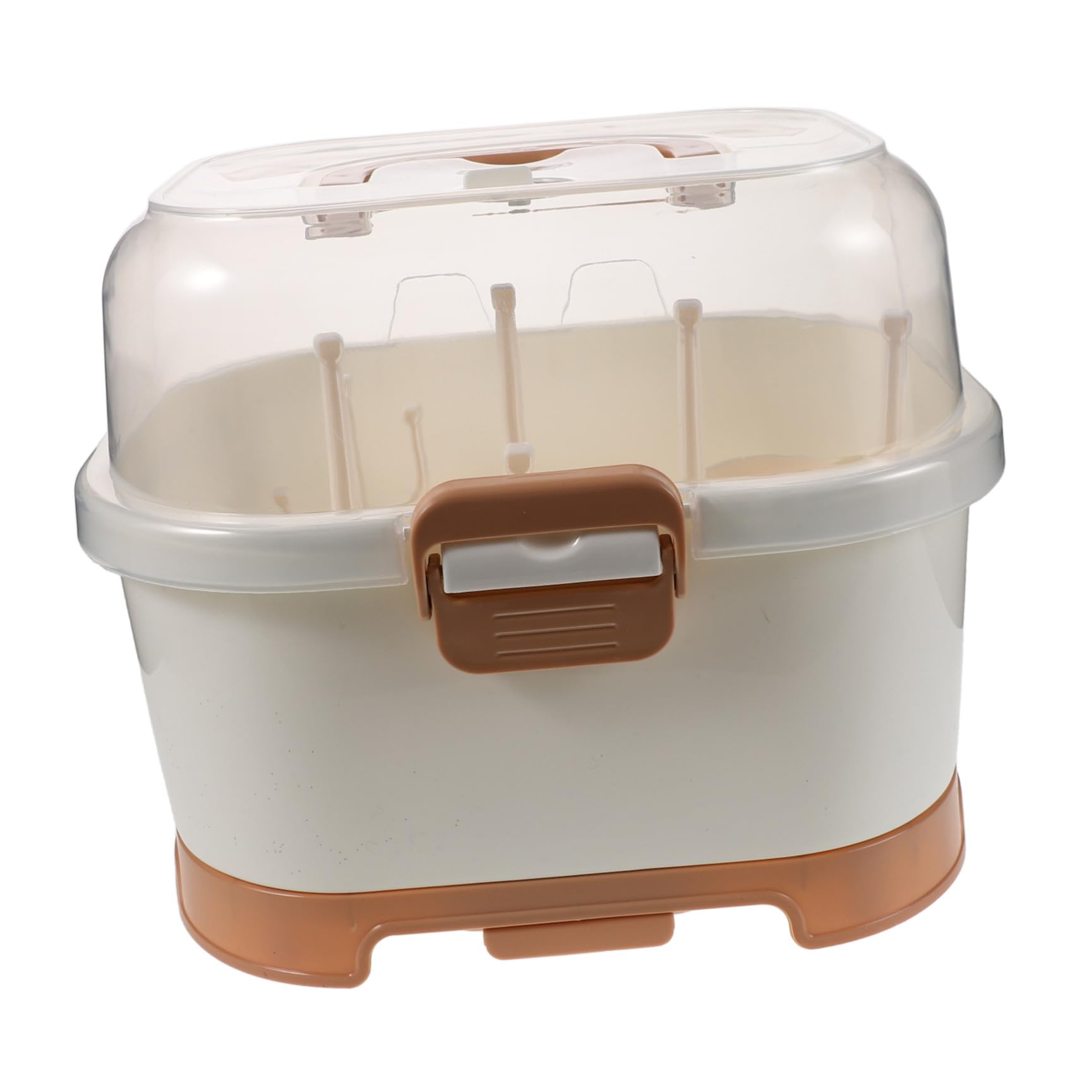Tofficu Estante para Guardar Biberones, Caja de Almacenamiento para Biberones con Tapa, Organizador Portátil de Plástico, Diseño de Almacenamiento Vertical para Armario de Cocina