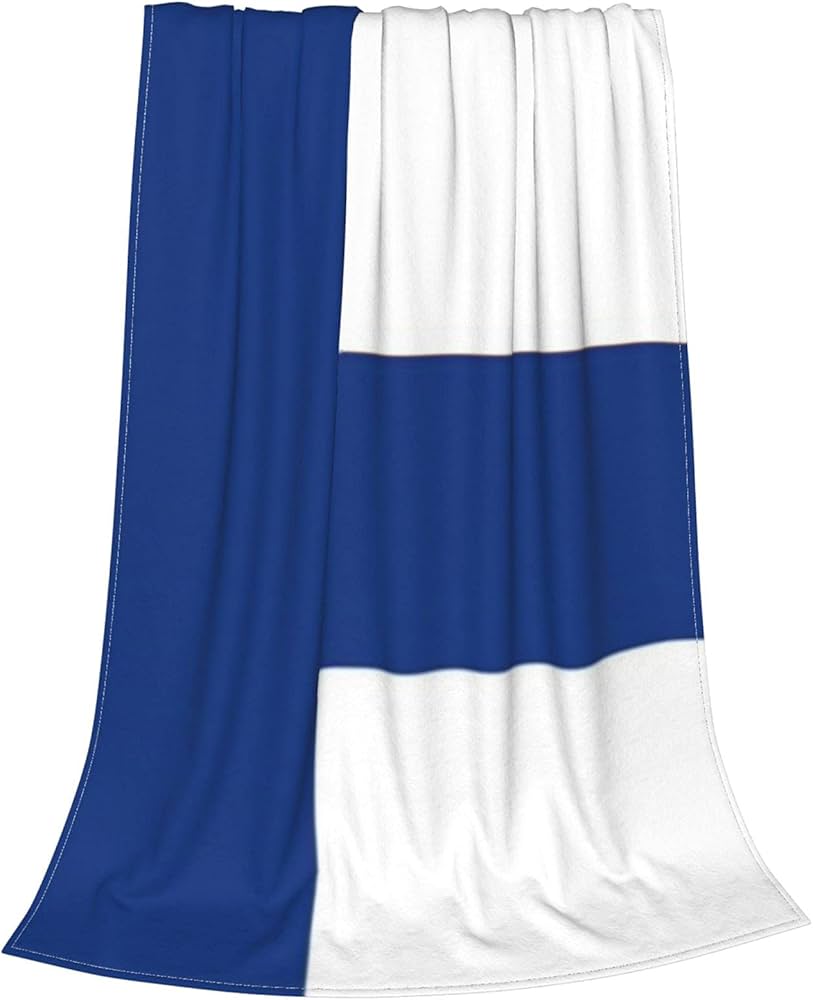Coperta con bandiera della Finlandia, coperta con bandiera patriottica, morbida e calda flanella per divano, sedia, soggiorno, ufficio, viaggio, 152 x 203 cm
