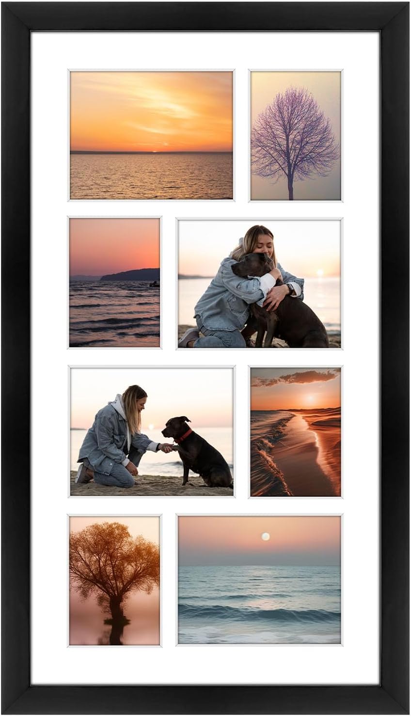 Golden State Art, 10x18 Solid Wood Collage Picture Frame 8 Opening