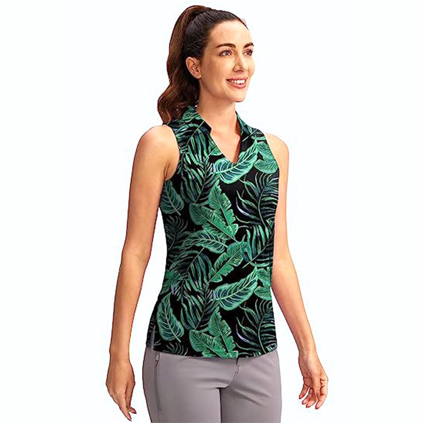 Tsophreniq V-Neck T-Shirt Sleeveless Golfs Shirt Quick Drying Running Top Tennis Sports Athletic Tanks Top Women ' s Sleeveless