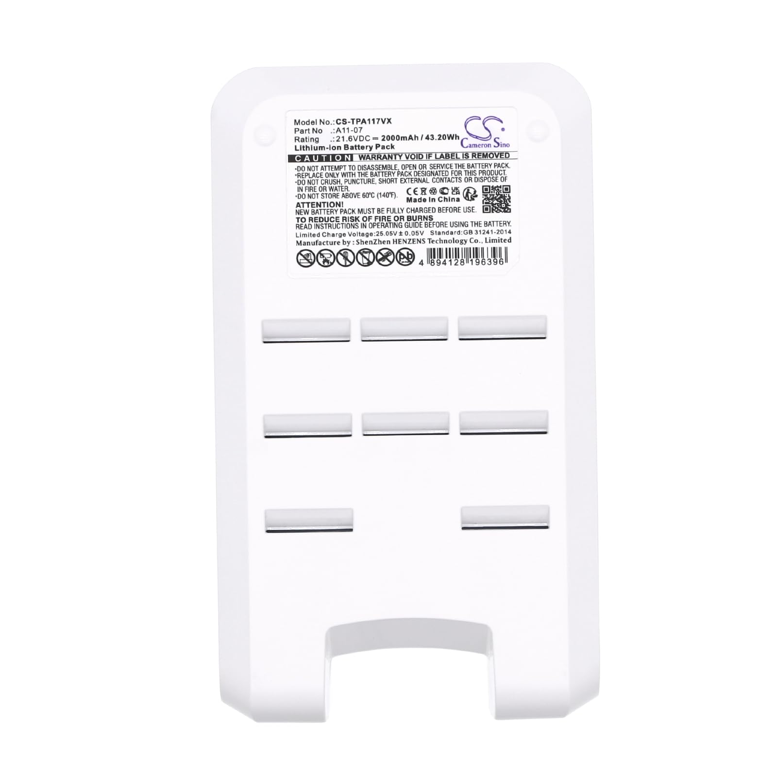 TECHTEK Batería 2000mAh Compatible con [Tineco] A11 Hero, A11 Hero EX, PWRHERO, Tango sustituye A11-07