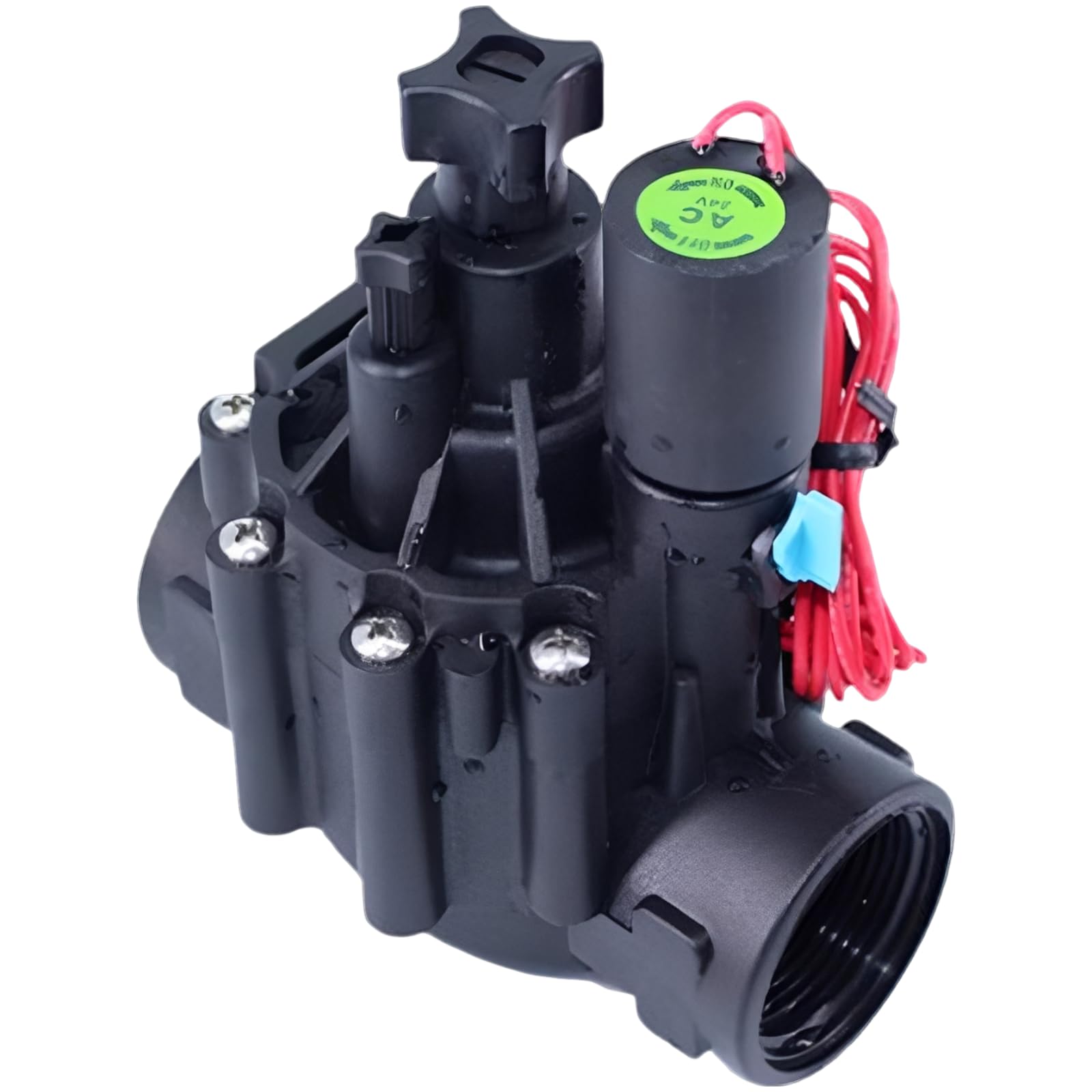 Llave de paso solenoide de riego eléctrico de 1.5 pulgadas con bobina de 24 V CA, llaves de paso solenoide de 24 V con control de flujo e interruptor manual, llave de paso de agua antimartillo de