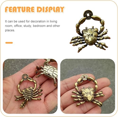 Miniatura 8 de FAVOMOTO Adornos de latón figura de cangrejo retro escultura animal mariposas decorativas para modelos de coche pared figura de cangrejo peso