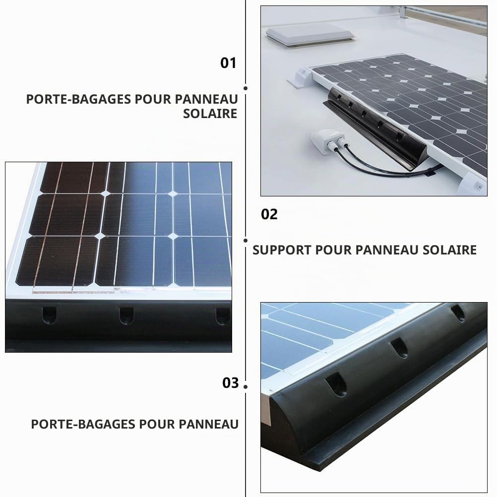 Cabilock Support De Panneau Solaire De Toit Pour Camping-Car Et Bateau Supports De Panneaux Solaires Résistant Aux Uv Étanche Installation Facile 2 Pièces