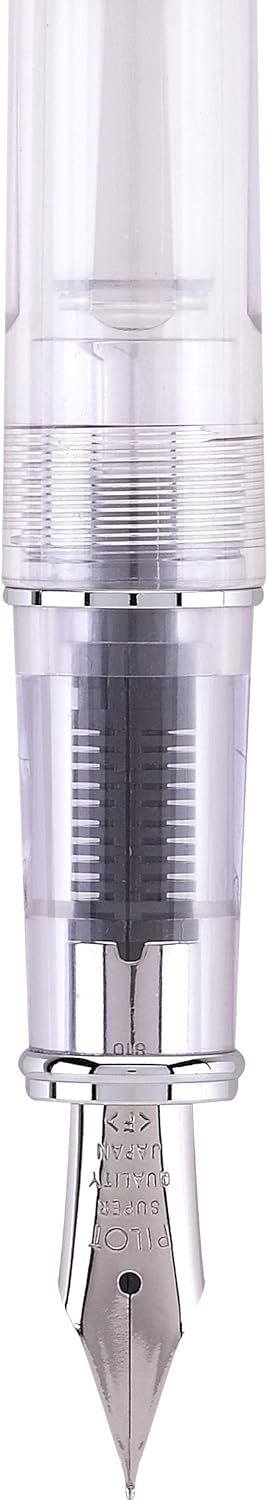 PILOT Prera Fountain Pen, Clear Barrel with Pink/Silver Accents, Fine Nib (60827)