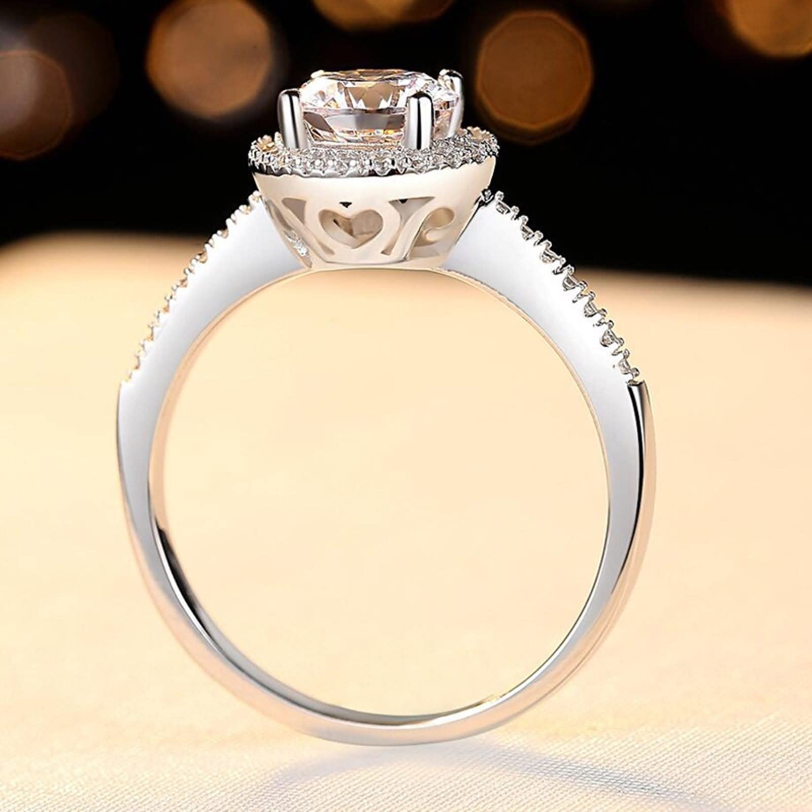 Eheringe aus Sterlingsilber, Muttergeschenke für Frauen, rundes Sterlingsilber mit Zirkonia zum Valentinstag