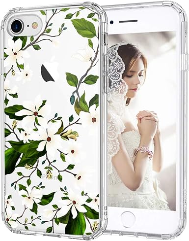Amazon Com Mosnovo Compatible For Iphone Se 22 Case Iphone Se 3 Case Iphone Se Case Iphone 8 Case Iphone 7 Case Magnolia Flower Floral Design For Women Girl Shockproof Tpu Bumper Clear Cover Cell
