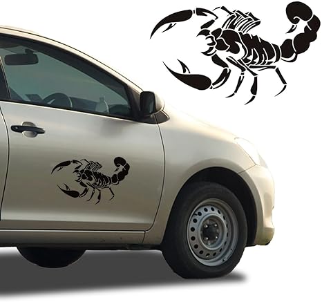 Scorpion Pattern Car Hood Decal, 3D Graphics Car Stickers, Black Personalized Car Hood Sticker, Self-Adhesive Vinyl Body Side Door Auto Stickers, Universal Sticker Decoration for Cars SUV