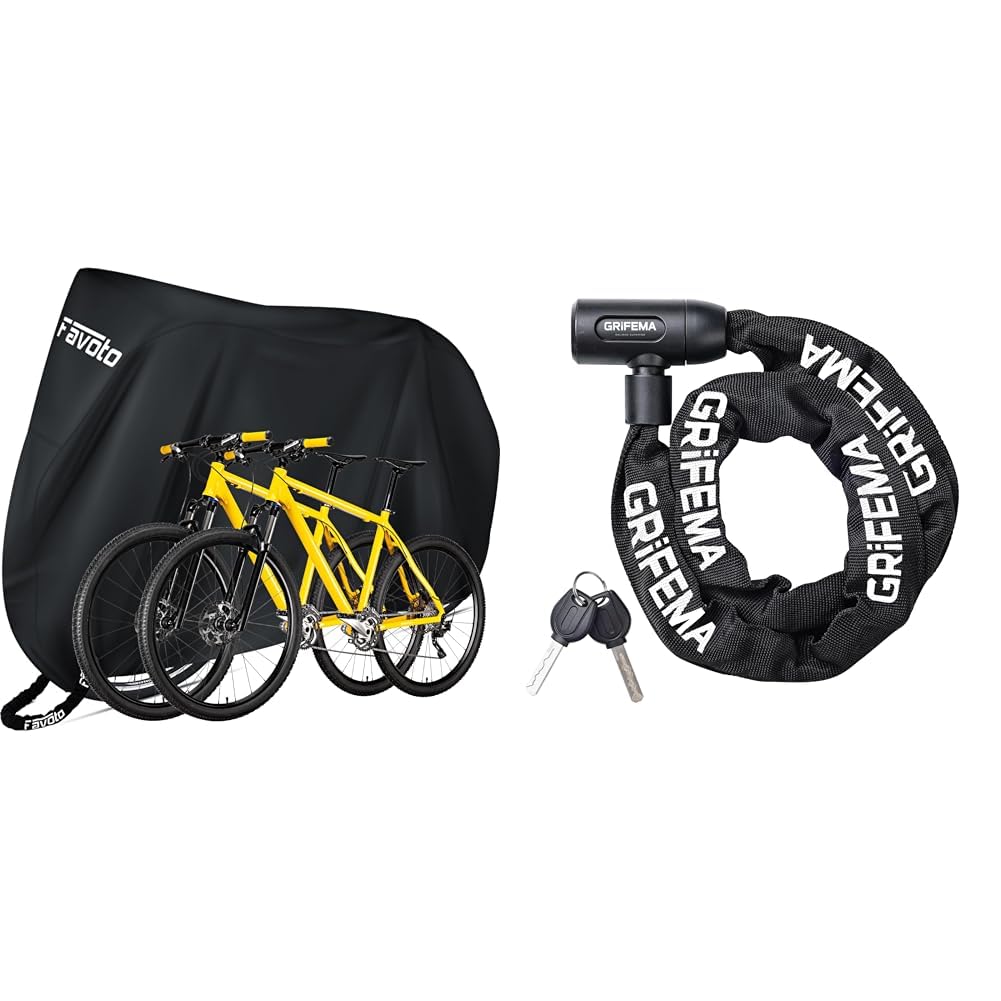 Housse de vélo pour 2 vélos Favoto et chaîne antivol vélo 120 CM Grifema