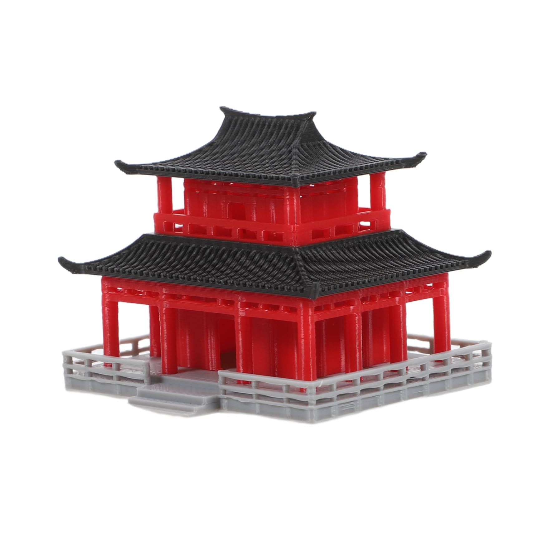 YARNOW di edificio antico Statua miniatura Padiglione cinese villaggio in miniatura acquario cinese grandi decorazioni per acquari Mini statua Plastica di acido polilattico rosso