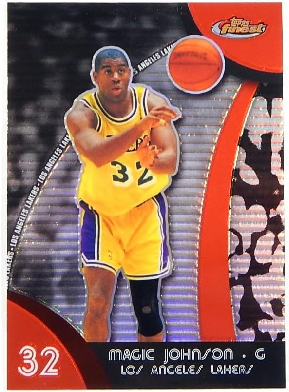2007-08 Topps Finest Refractor Magic Johnson #43 Lakers - Basketball Cards