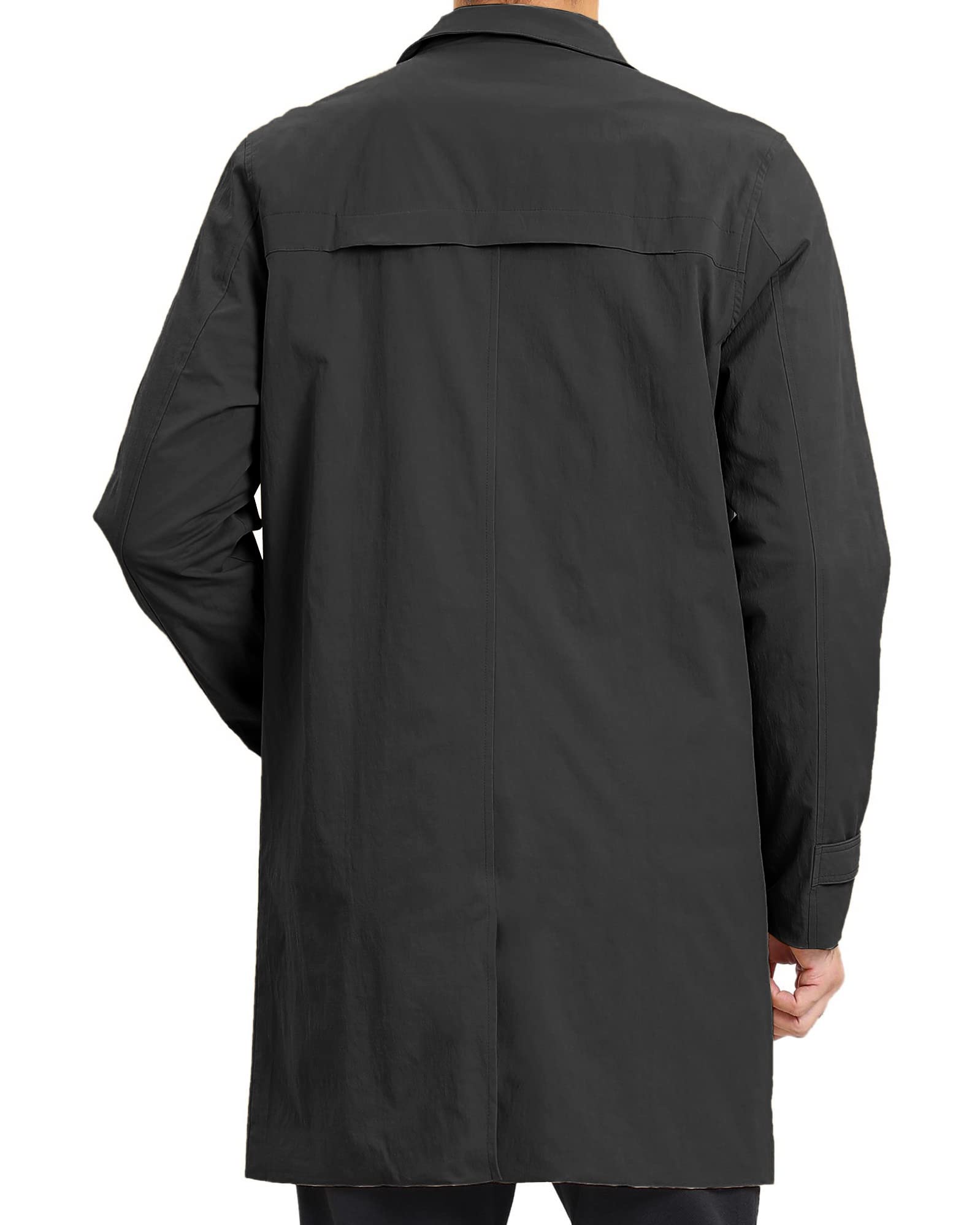 Gabardina para hombre de un solo pecho largo con solapa ligera para otoño e invierno chaqueta de entretiempo