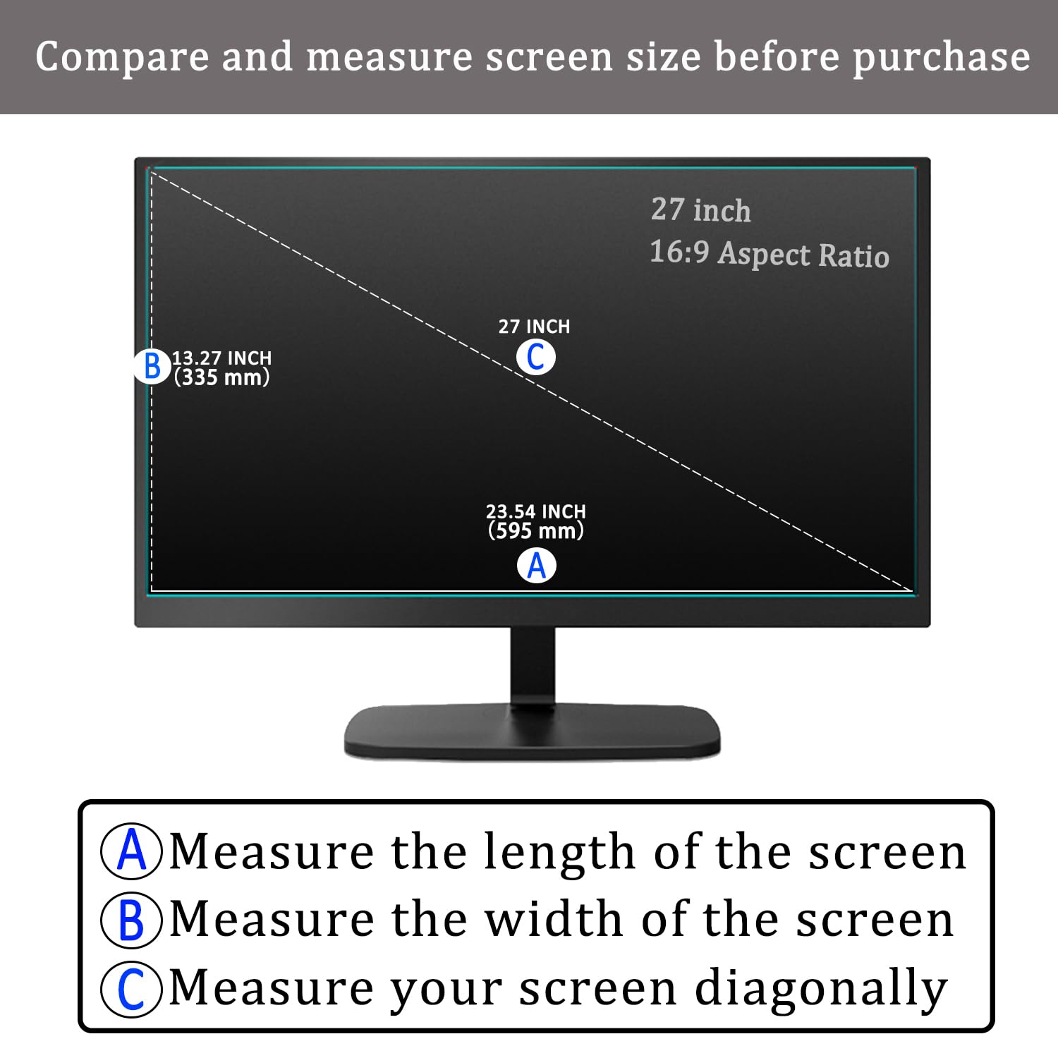 i-Tensodo 27 Inch Anti Blue Light Screen Protector For Universal 27