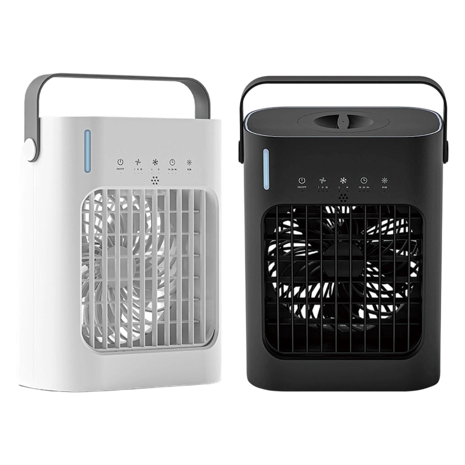 Ventilateur brumisateur USB portable avec commande, Black | 3 vitesses, poignée de transport pour le refroidissement du bureau, du dortoir, du chevet et des voyages