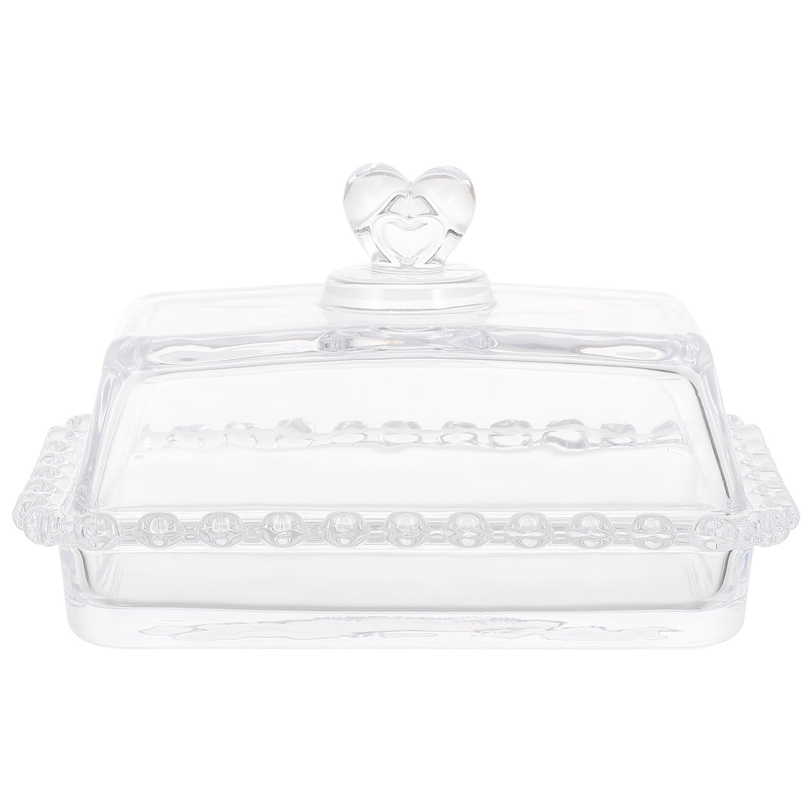 Sosoport Plato para Pastel con Tapa de Vidrio Transparente Soporte para Postres y Dulces Bandeja Cuadrada con Cúpula Antipolvo Adecuado para Fiestas y Celebraciones