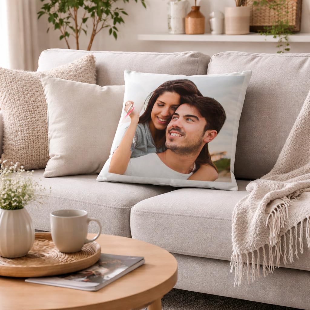 Cojín Personalizado 35x35 con Foto y Texto