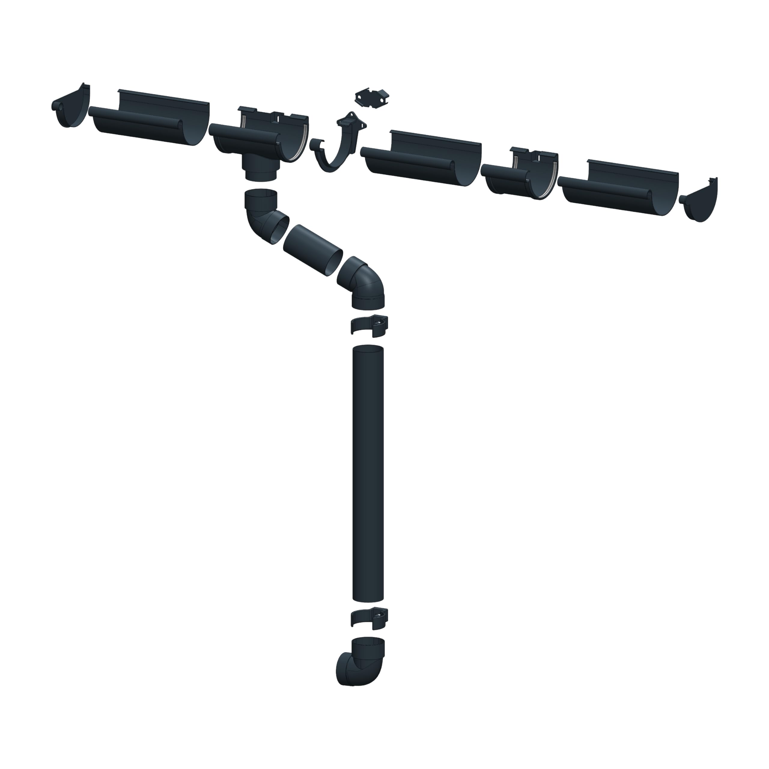 4 Home & Garden Dachrinnen Set RG 100 NW100/125 Anthrazit | Komplettsets mit Fallrohr bis 10m Dachlänge | Typ 300 Fallrohr DN 60 | Kunststoff PVC(Dachlänge 1-Seite bis 400cm)