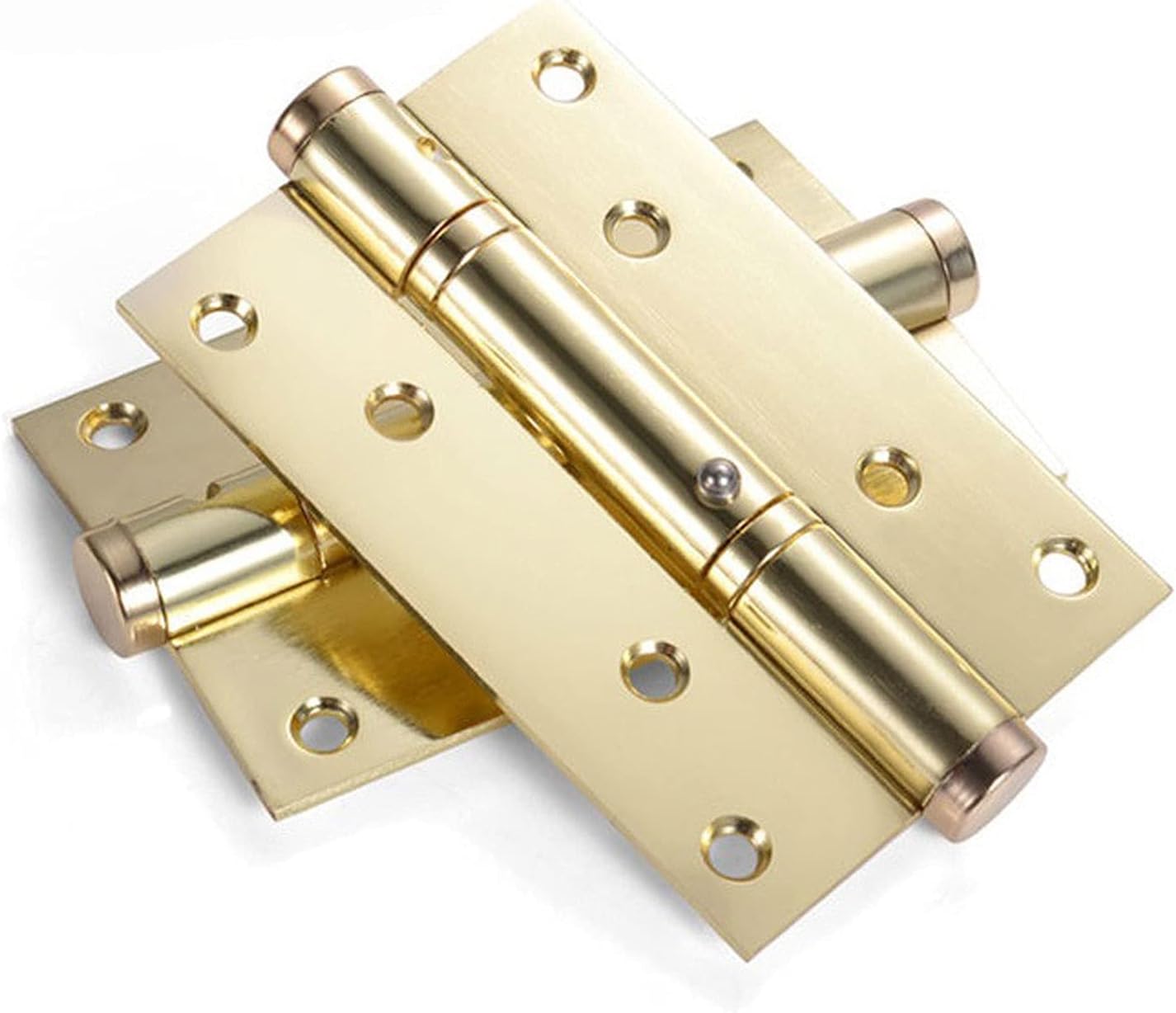 4インチのステンレス鋼のサイレントドアヒンジ、クッションの減衰春の室内ドアヒンジ (Color : Gold)