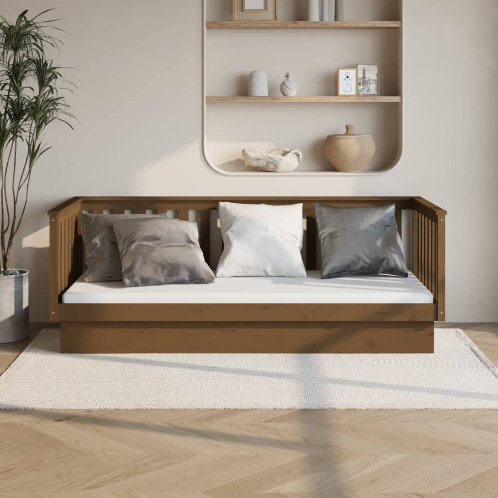 Legno massello di pino divano letto pieghevole Ambra 80x200 cm marrone