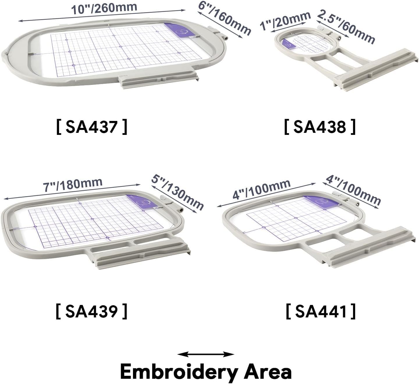 Maggiehoop Embroidery Hoops for Brother Innovis NQ1700E NQ1600E NQ1400E NQ3600D Dream Machine 2 VE2200 4000D 1500D V7 V5 Stellaire XE1 Babylock Embroidery Machine Hoop (4in1-B Hoop Set)