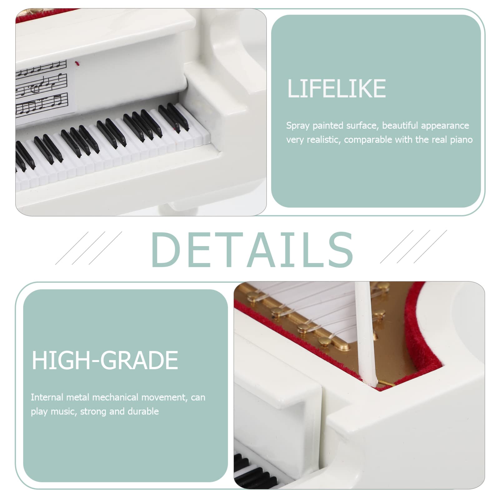 Mobestech 1 Szt Ozdoby Do Fortepianów Pudełka Muzyczne Fortepianów Dekoracje Fortepianu Dekoracje Stołu Muzyki Instrument Muzyczny Figurka Model Fortepianu