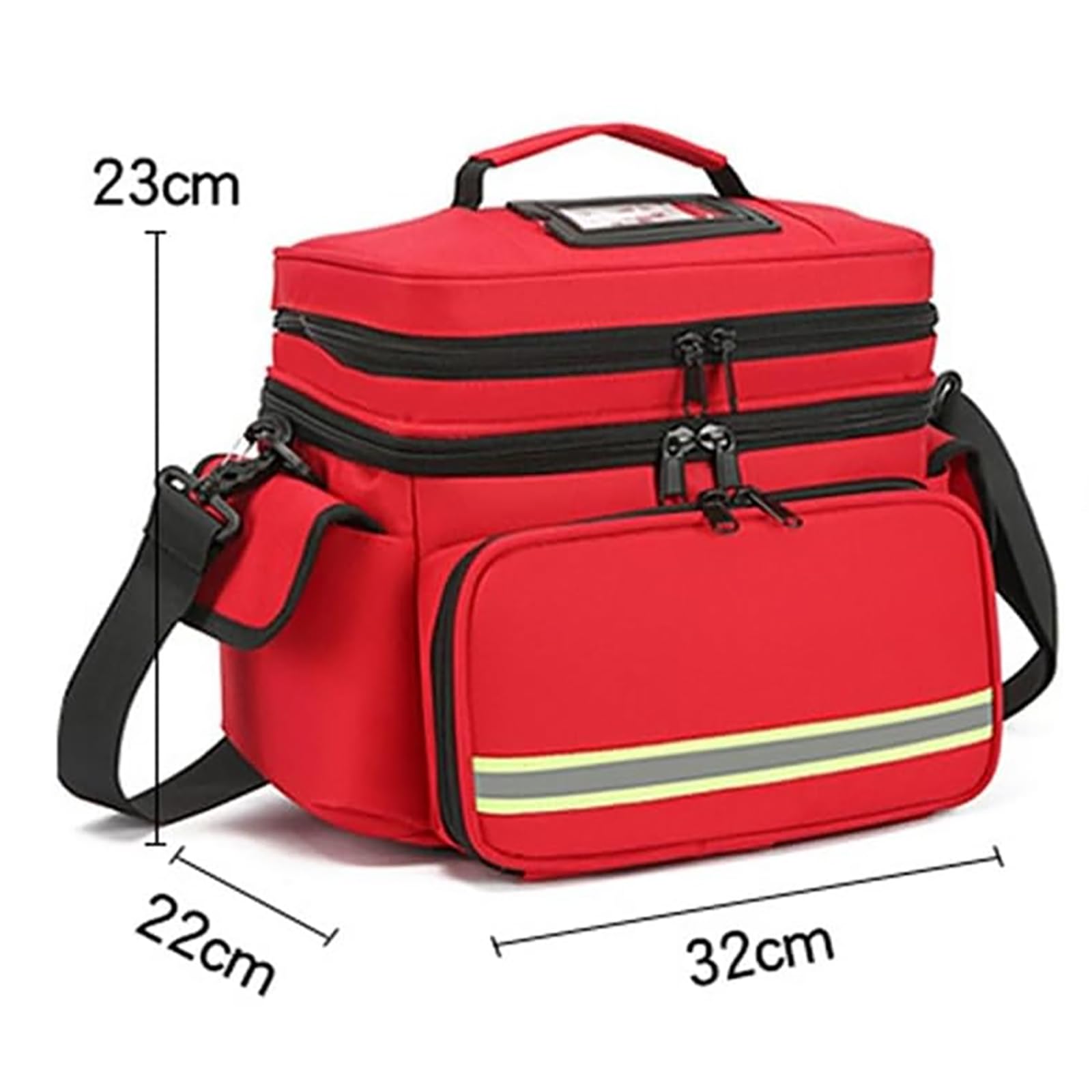 Bolsa De Primeros Auxilios Vacía Profesional, Bolsa Táctica Médica De Primeros Auxilios Con Múltiples Bolsillos, Doble Capa Y Duradera, Bandas Reflectantes Y Viaje Seguro, Para Médicos De Enfermería.