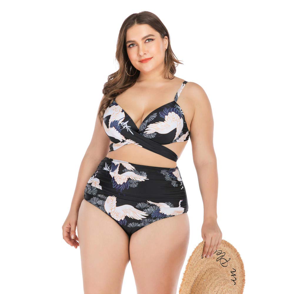 Elegancka i amerykańska odzież surfingowa bez rękawów, krem przeciwsłoneczny, damska moda kąpielowa, hot spring strój do nurkowania, kostium kąpielowy (Crane 4XL)